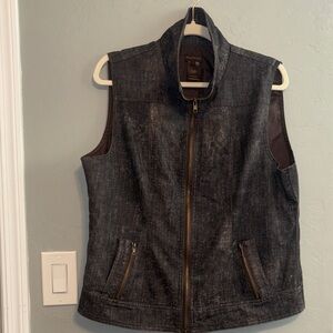 Multiples Dark Wash Denim Vest, Large